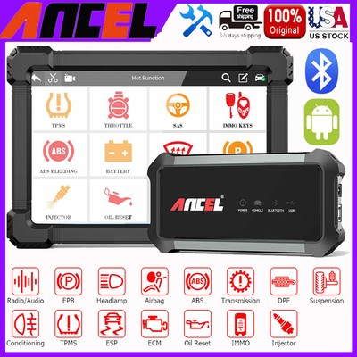 Ancel X7 Bluetooth OBD2 Scanner SAS SRS ABS IMMO Oil DPF Diagnostic Scan Tool