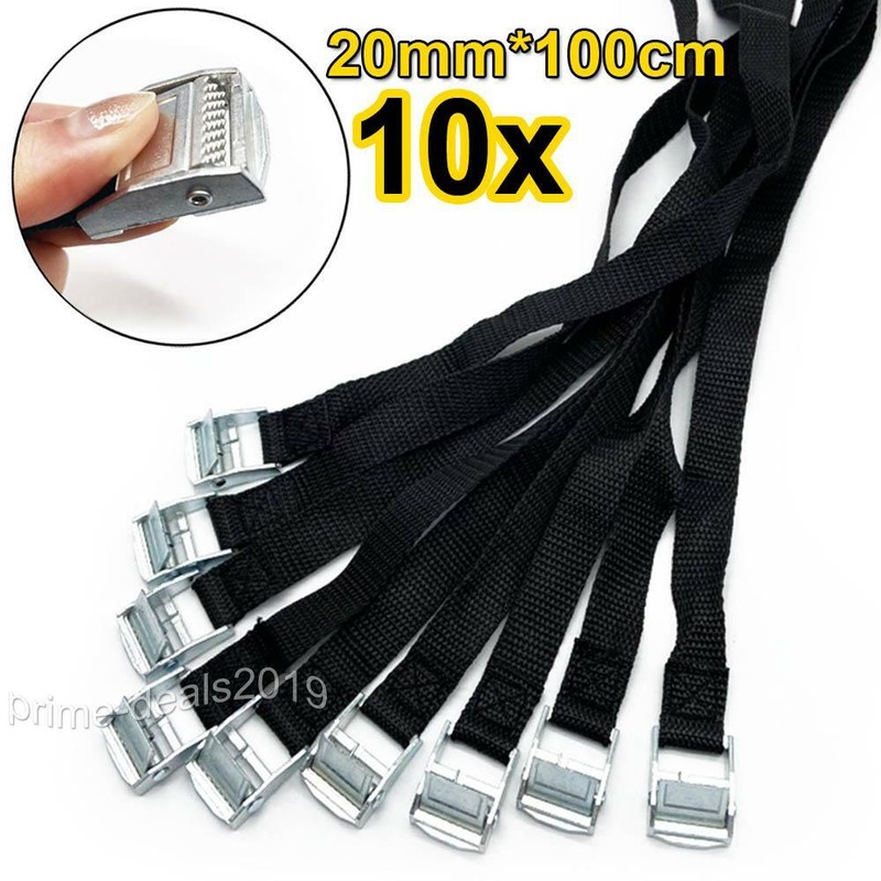10 Stk. Spanngurt Riemen Befestigungsriemen FahrradtrÃ¤Ger BÃ¤Nder Gurte 100cm