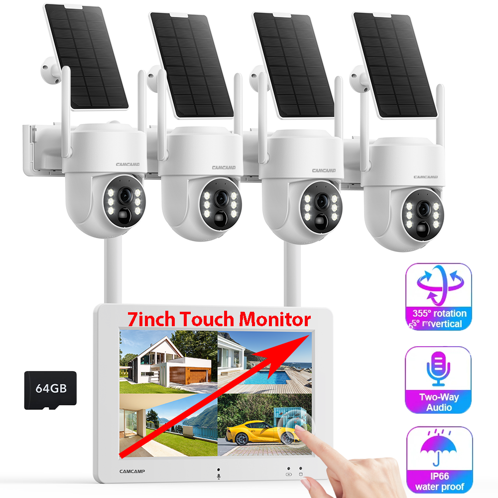 Solar Battery Powered Outdoor Security Camera System PTZ Wireless 7