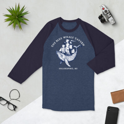 Blue Whale Tavern Dark Shadows 3/4 sleeve raglan shirt