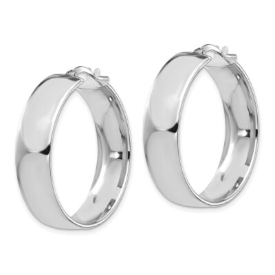 Pre-owned Superdealsforeverything Real 14kt White Gold 7.75mm Polished Hoop Earrings