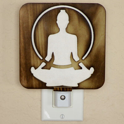 Healing Stones for You: Meditation Figure Wood Night Light - Handmade in USA
