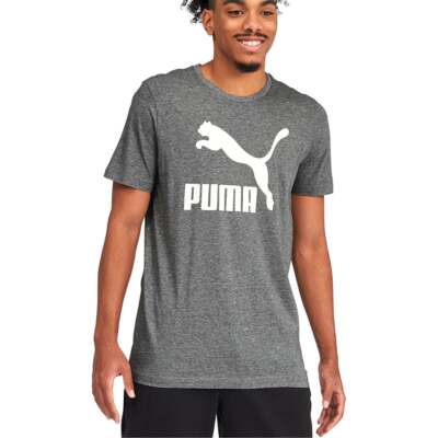 

Футболка с коротким рукавом и круглым вырезом с логотипом Puma Classics, мужские повседневные топы размера  59, Grey, Puma Classics Logo Crew Neck Short Sleeve T-Shirt