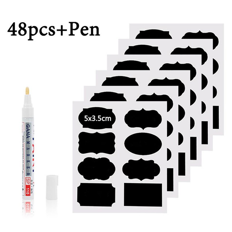 Chalkboard Blackboard Bottle Stickers Kitchen Mason Jar Labels Tags/&Pen Set UK