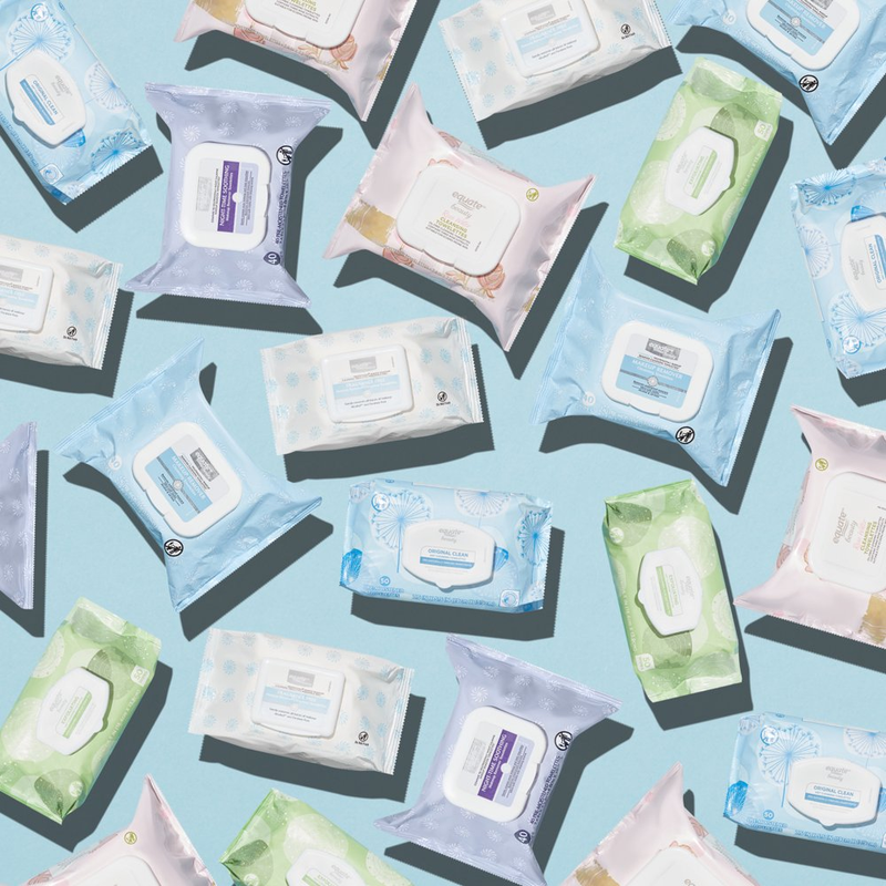 Beauty Exfoliating Wet Cleansing Make up Remover Facial Wipe, Twin Pack