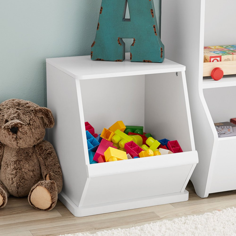 KIDS TOY STORAGE BOXES Stackable Wooden Storage Bin Box Whit