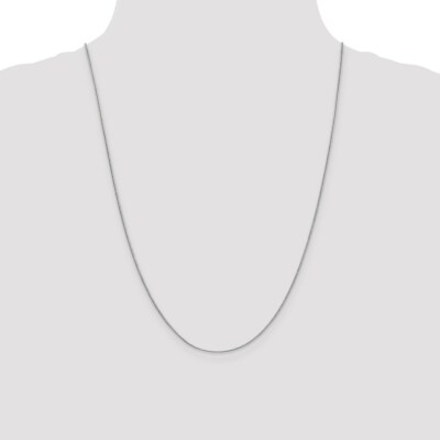 Pre-owned Skyjewelers Real 14kt White Gold .9mm Round Snake Chain; 24 Inch; Lobster Clasp