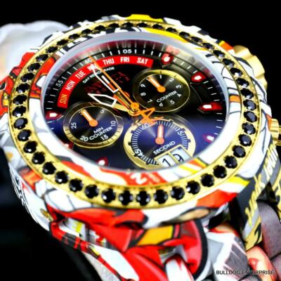 Pre-owned Invicta Reserve Subaqua Specialty 4.14 Ctw Black Spinel Swiss Graffiti Watch