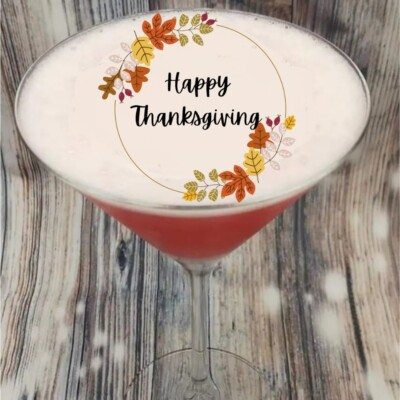 12 Happy Thanksgiving Or Friendsgiving Edible 2'' Cocktail Toppers Drink Toppers