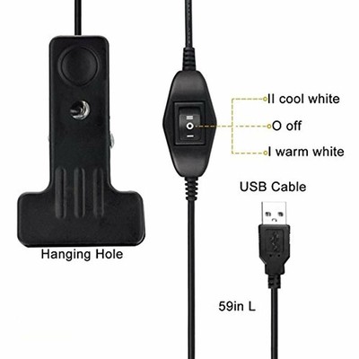 W-LITE 6W LED Clip On Reading Light, Book With USB Port For Bed Headborad Desk 2