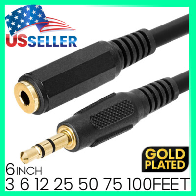 3.5mm Extension Cable AUX Extender Cord TRS Adapter Stereo Audio Headphone Cable