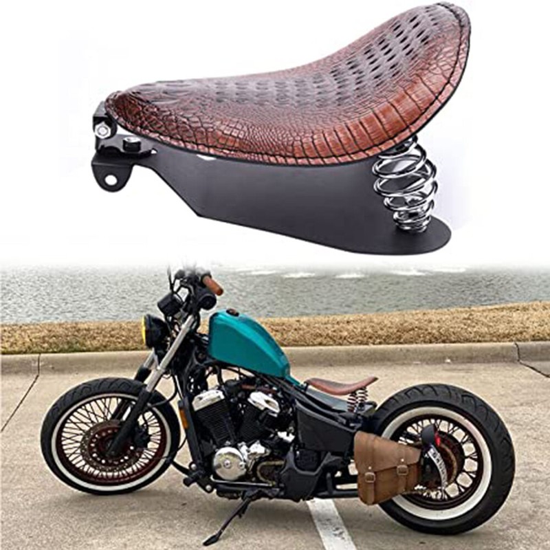Motorcycle Alligator Solo Seat Spring w/Base For Harley Davidson Bobber