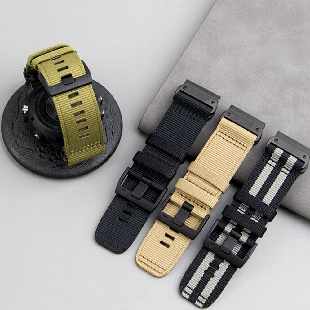 Zacht suède lederen horlogeband, 26 mm militair bandje compatibel met Garmin Instinct 3 50 mm/Fenix 8 51mm/7X/7X Pro/6X/6X Pro/5X/5X Plus, Tactix 7 Pro/ Delta, Quatix 6X/5X, Descent MK1/MK2, Instinct