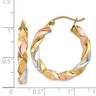 Pre-owned Skyjewelers Real 14kt Tri-color Light Twisted Hoop Earrings