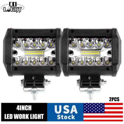 COLIGHT 2X4'' LED Work Lights Bar Spot Pods Fog Lamp Offroad Driving Truck SUV