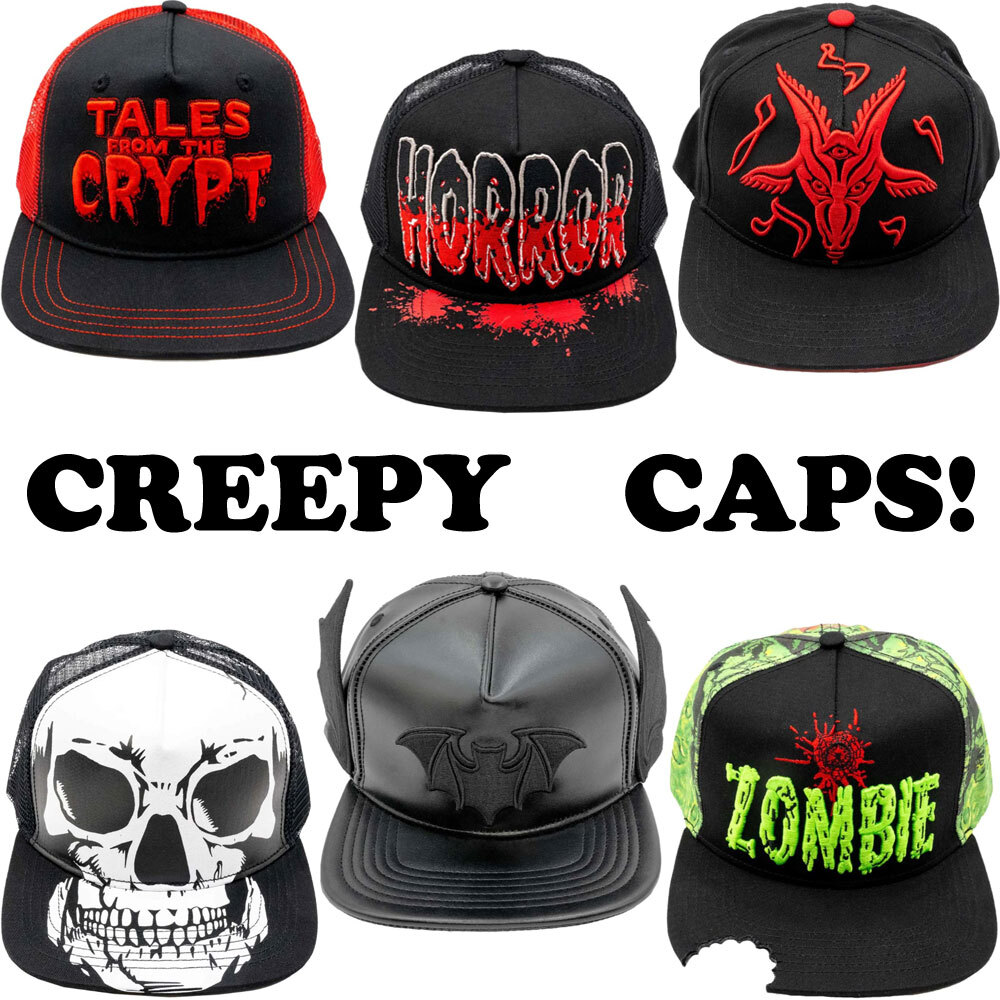 Kreepsville 666 Goth Baseball Trucker Hat Cap Halloween Skull Bat