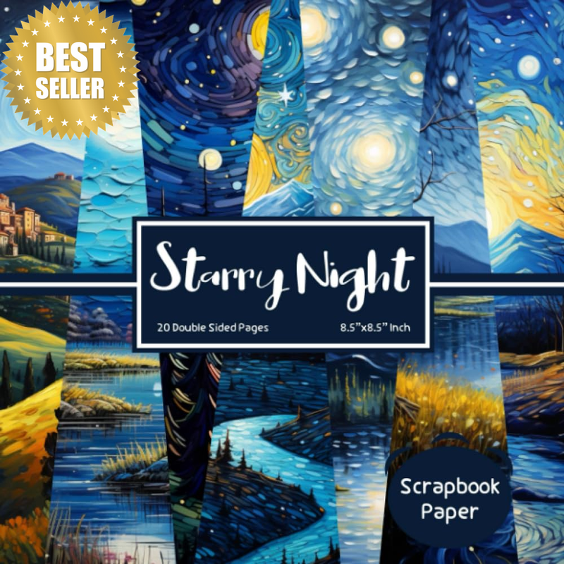 Starry Night Scrapbook Paper: Double Sided Craft Paper for Gift Wrapping, Great