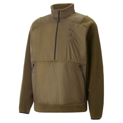 

Puma Seasons Fleece Mock Neck Half Zip Толстовка мужская зеленая 52257362, Зеленый