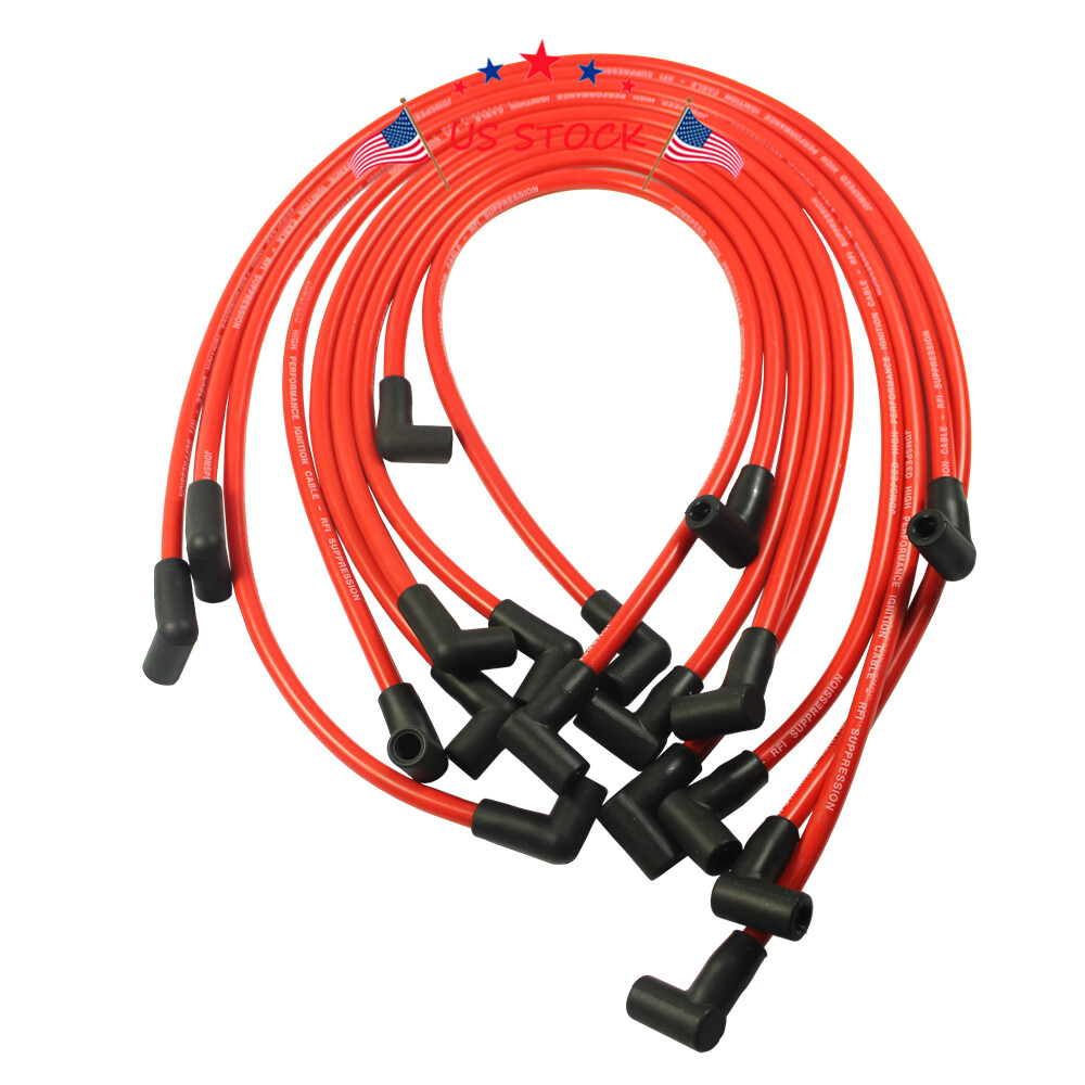 Electronic Ignition HEI Spark Plug Wire Set 10.5MM For Chevy BBC SBC
