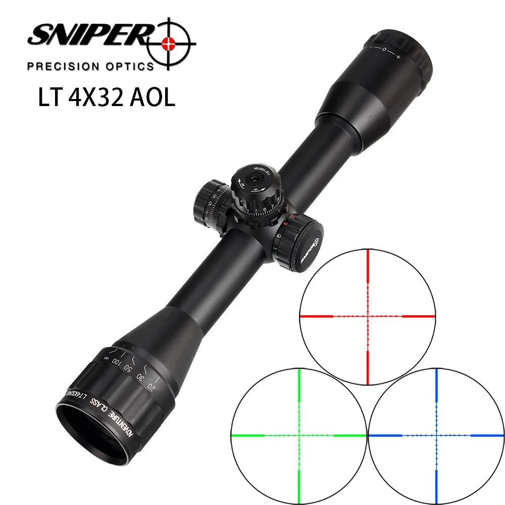 SNIPER スコープ1-4X Sniper 1-4X28 Rifle Scope Illuminated Mid-dot Reticle w/ Red