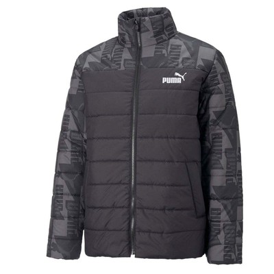

Puma Ess+ Padded Aop FullZip Jacket Мужская черная повседневная спортивная верхняя одежда 8493470, Черный, Puma Ess+ Padded Aop FullZip Jacket