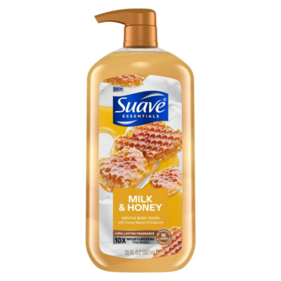 Suave Essentials Body Wash 30 oz, Milk & Honey, FREE SHIPPING