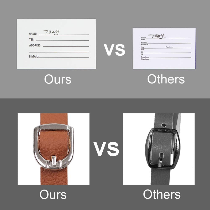 Leather Luggage Tags 4 Pack Bag Suitcase Labels