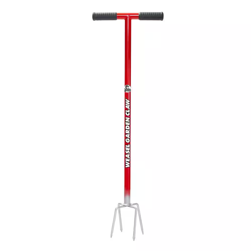 Garden Weasel Claw Tiller Hand Cultivator Tool 38 Inch Steel Tines Soil Aerator