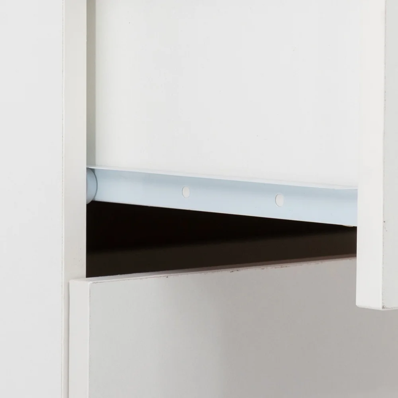 4-Drawer Dresser Pure White with Metal Handles Bedside Night Stand Bedroom, Whit