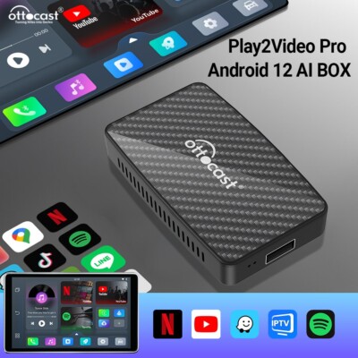 Ottocast Play2Video Pro AIBox Wireless Carplay & Android Auto YouTube & Netflix*