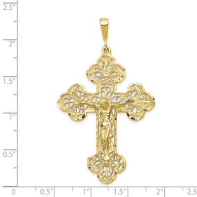 Pre-owned Skyjewelers Real 10kt Yellow Gold Crucifix Charm