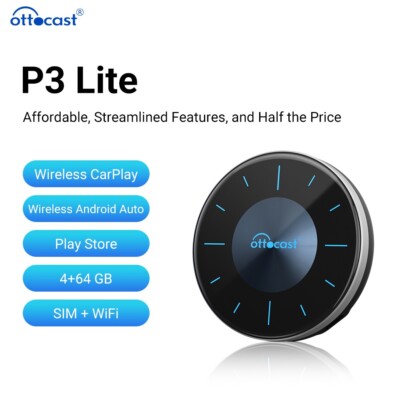 Ottocast P3 Lite Android 12 AIBox Car TV Streamer Box YouTube Netflix Multimedia