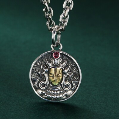 A23 Anhänger Tara spirituelle Figur Buddhismus Rückseite Vajra Silber 925