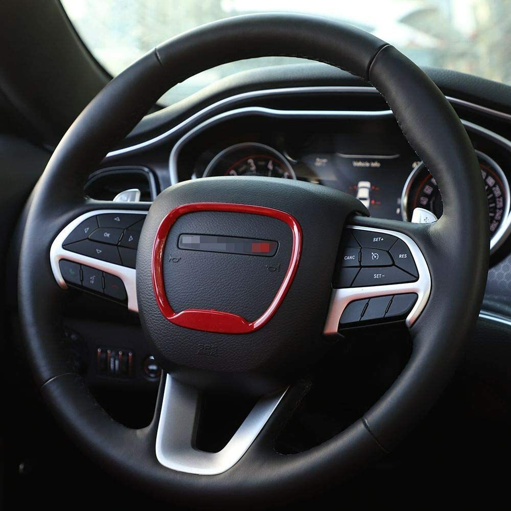 Steering Wheel Trim, for 20152020 Dodge Challenger Charger Durango Red