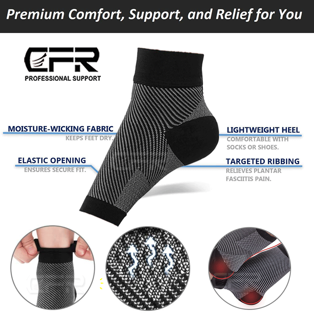 Foot Plantar Fasciitis Arch Support Compression Socks Ankle Heel Brace Copper HG