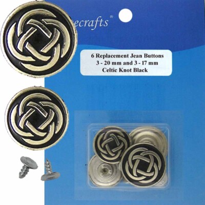17 - 20 mm No-Sew Replacement Jean Tack Buttons (E6D4C) CT. 6