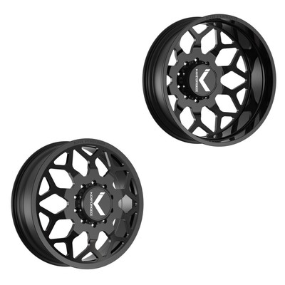 24x8.25 KG1 Forged KD016 Luxor Black FORD/DODGE DUALLY Wheels 8x200 Set of 6