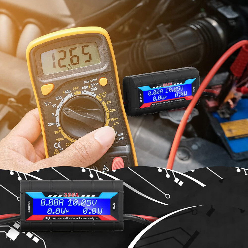 2PCS 200A Power Analyzer Watt Meter LCD For RC Battery Solar Wind Power Aircraft