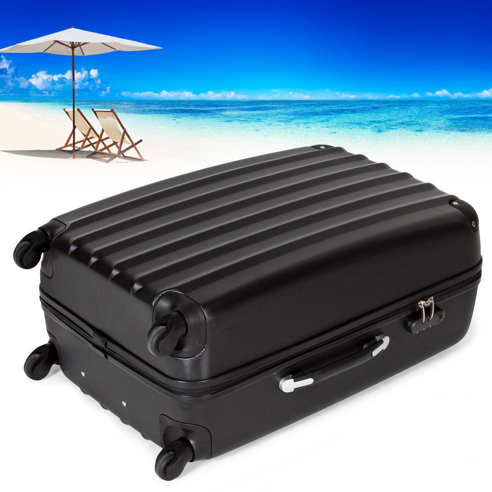Hard Shell Suitcase 4 Wheel Luggage Trolley Cabin Carry On ...