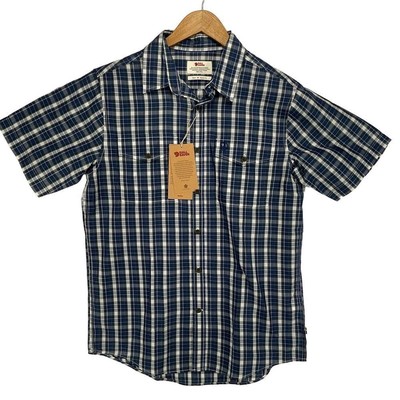 Fjallraven Abisko Cool Shirt Short Sleeve Mens Medium Uncle Blue NWT