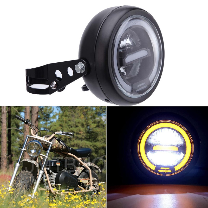 Motorcycle LED Headlight High/Lo DRL Amber Light For Coleman