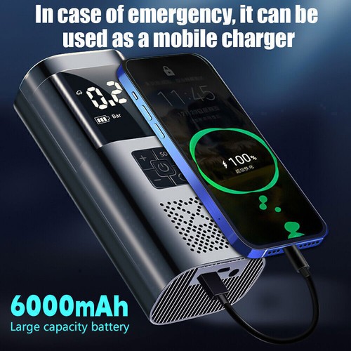 Car Bike Tire Inflator Pump Portable Battery Rechargeable Air Compressor Digital