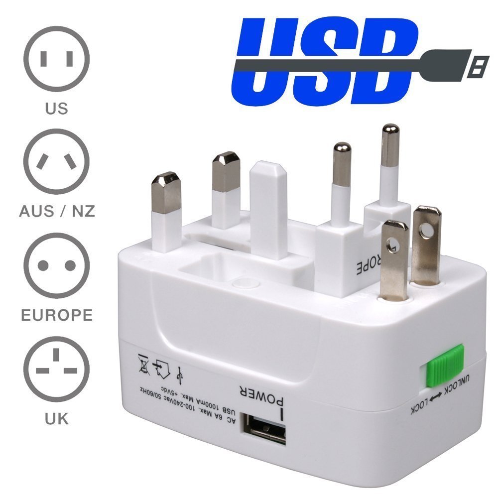Adattatore Internazionale Corrente Con Usb 1A Presa Elettrica Spina Viaggio linq