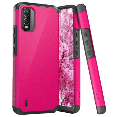 For Nokia C210 Phone Case Mount Friendly Rubber Hard Cover+Tempered Glass Screen