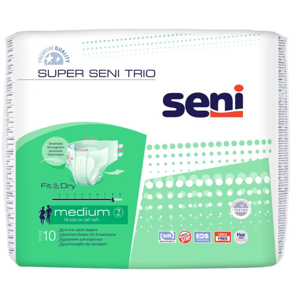 10 Stück - Pack | Super Seni Trio, Windel für Erwachsene Inkontinenz Windelhose