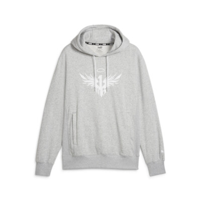 Puma Melo X Графический пуловер с капюшоном Мужская серая повседневная верхняя одежда 62170601