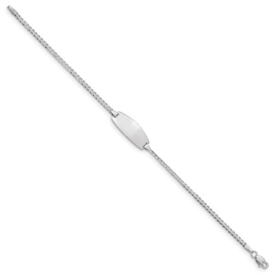 Pre-owned Superdealsforeverything Real 14kt White Gold Oval Curb Id Chain Bracelet; 5.5 Inch; Lobster Clasp