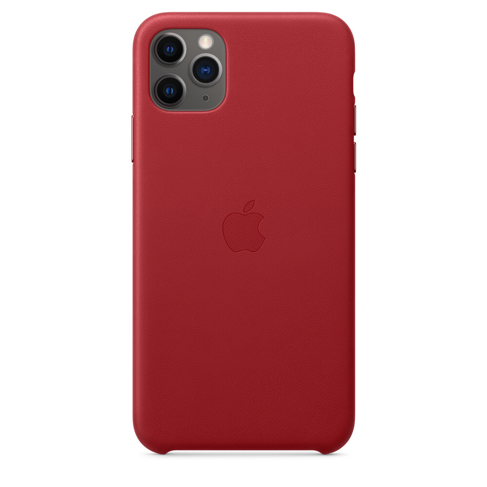 Apple - iPhone 11 Pro Max Leather Case - (PRODUCT) RED