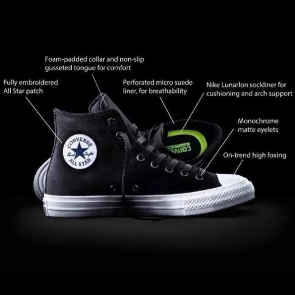 CONVERSE ALL STAR NIKE lunarlonソール 27.5㎝ Women nike lunarlon grey hi top converse | eBay