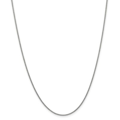 Pre-owned Superdealsforeverything Real 14kt White Gold 1.4mm Round Cable Chain; 24 Inch; Lobster Clasp